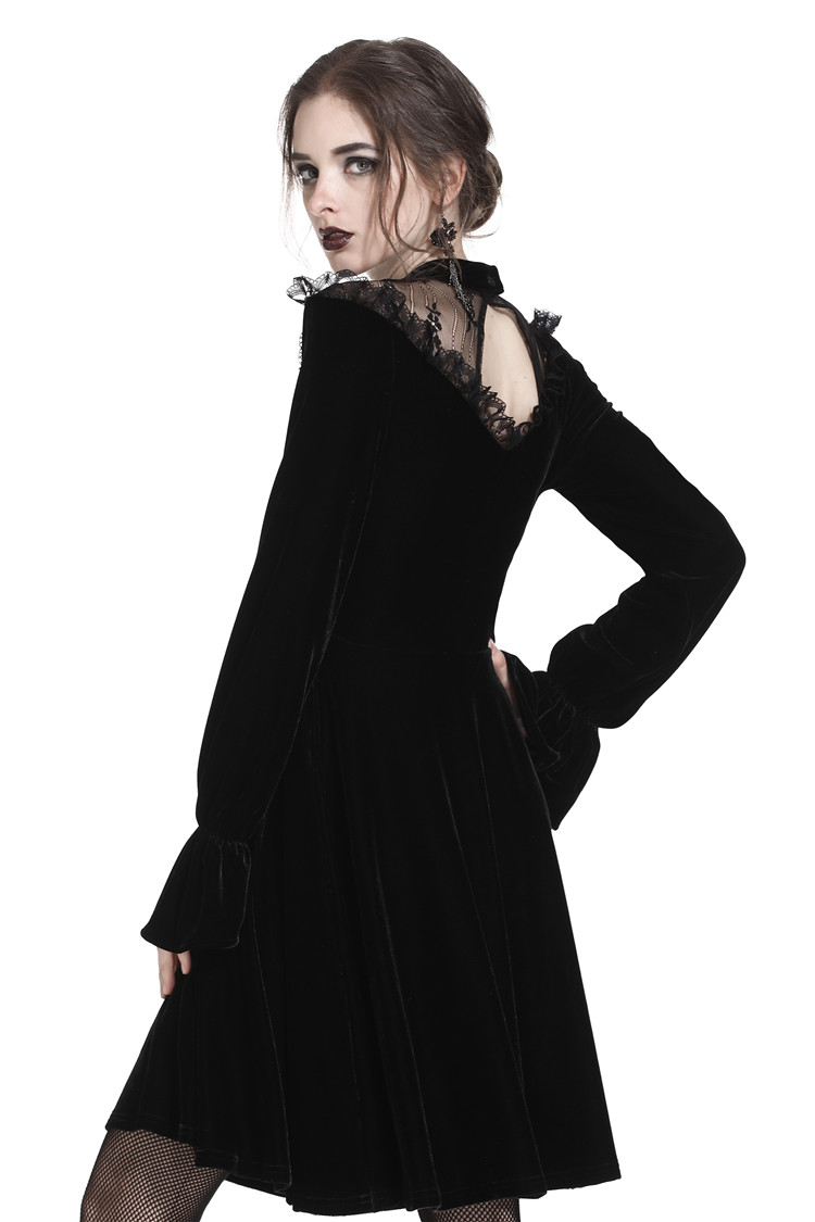 Robe Gothique En Velours Noir Dark In Love Orn E De Dentelle