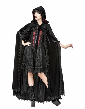 Cape SINISTER noire et rouge 'Duchesse Manoury '