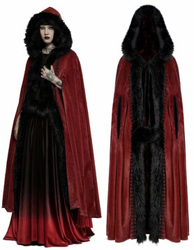 Longue cape femme PUNK RAVE 'lune rousse'