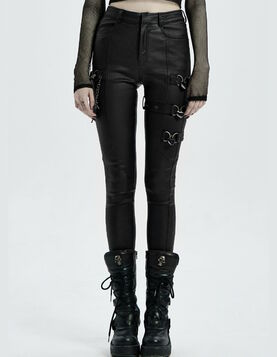 Pantalon femme PUNK RAVE 'coeur noir'