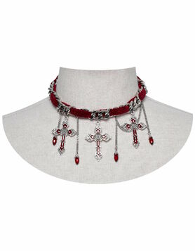 Collier gothique PUNK RAVE 'Esprit rouge'