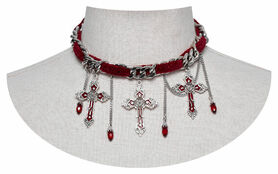 Collier gothique PUNK RAVE 'Esprit rouge'