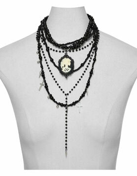 Collier gothique PUNK RAVE 'Skull Cameo'