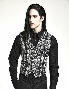 Gilet goth skull sans manches PUNK RAVE