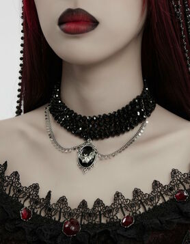 Collier gothique PUNK RAVE 'Bat Queen'