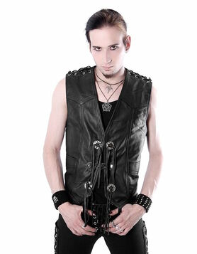 Gilet cuir biker 4 conchas