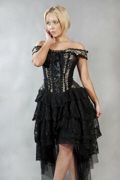 Robe gothique BURLESKA 'ophelie gold'