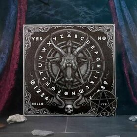 Planche spirituelle ouija décorée d'un grand pentagramme