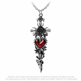 Collier ALCHEMY GOTHIC 'Cross of the dark kiss'