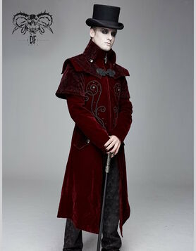 Manteau gothique bordeaux DEVIL FASHION