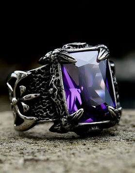 Bague gothique vampire violette