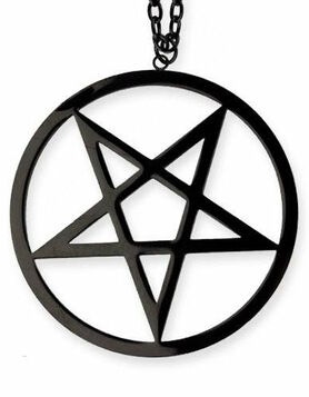 Pentagramme satanique géant inversé black edition