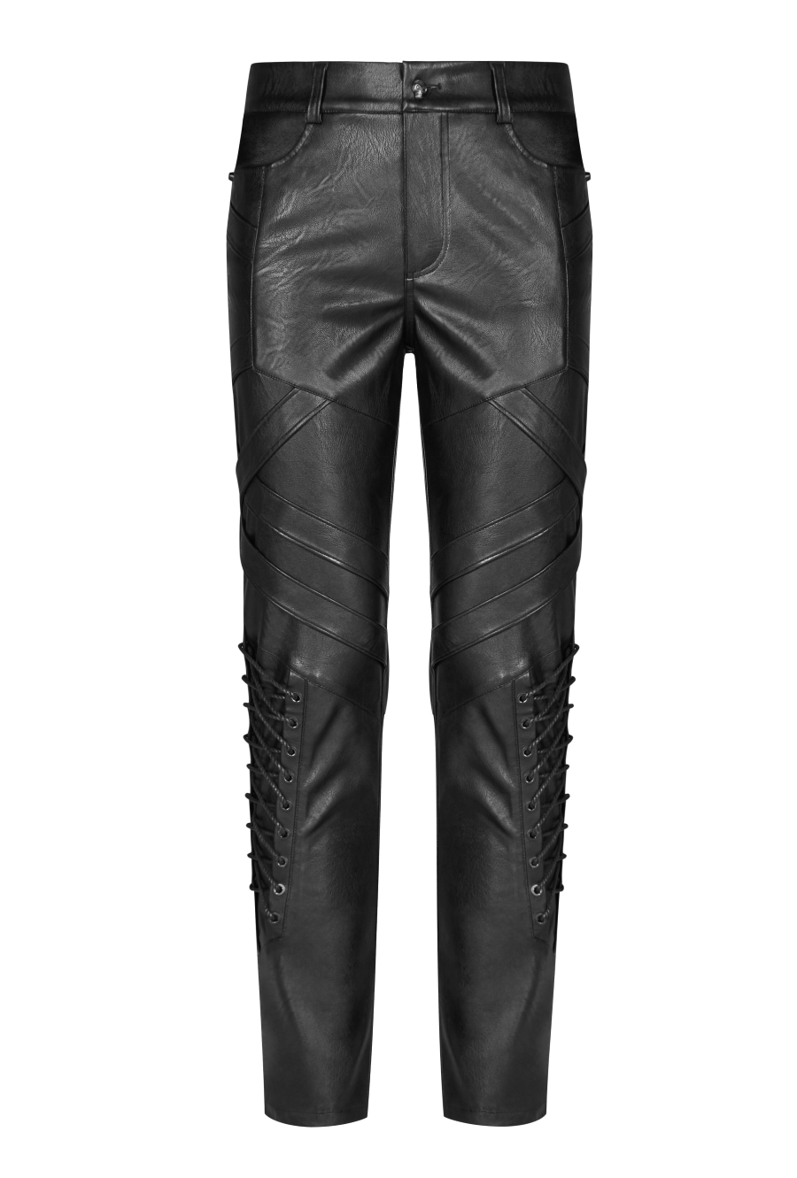 Pantalon dark gothic homme en simili cuir noir PUNK RAVE wk382