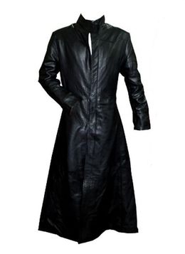 manteau long cuir femme style matrix