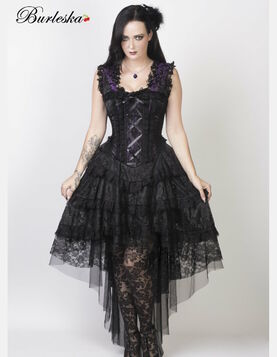 Robe gothique BURLESKA 'ophelie pourpre'