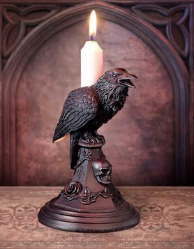 Bougeoir ALCHEMY GOTHIC 'Poe's Raven'