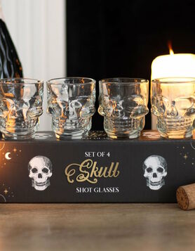 Lot de 4 verres à shooters skulls