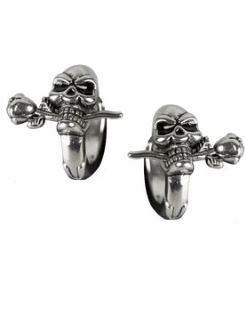 Boucles d'oreilles gothiques skull & rose