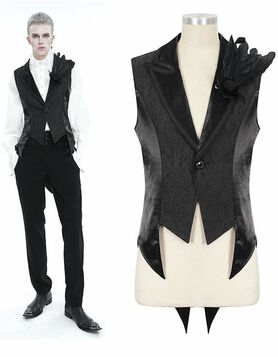 Gilet jacquard DEVIL FASHION 'Black Dahlia'