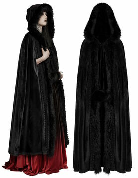 Longue cape femme PUNK RAVE 'nuit noire'