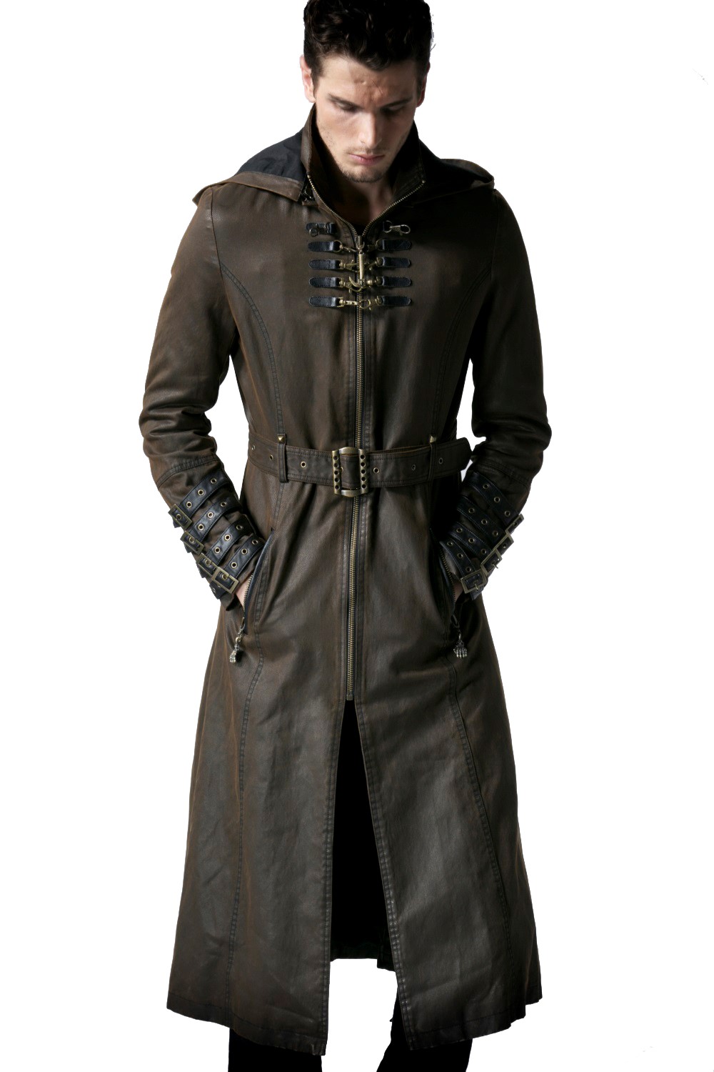 long manteau cuir homme